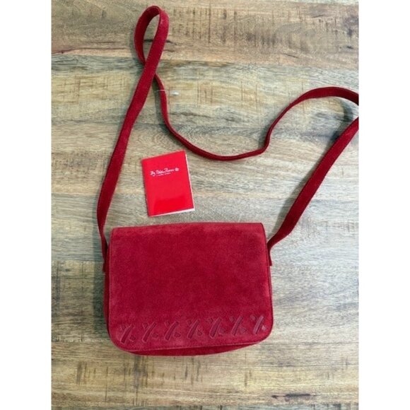 Womens Vintage By Paloma Picasso x Red Suede Shoulder Bag Lopez Cambil Purse - Picture 1 of 16